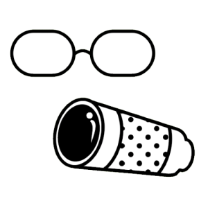 イラスト：眼鏡と単眼鏡